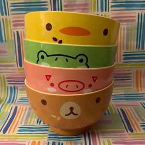 Animal print kid bowls